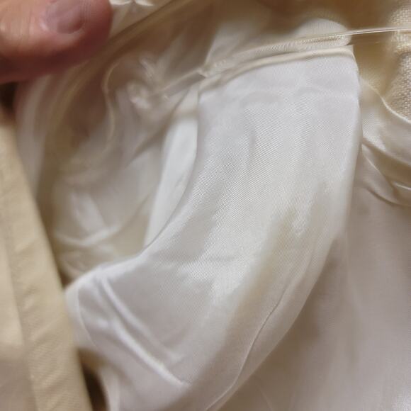 Vintage Pair of linen blazers cream pink Womens Size 12 shoulder pads lined - Picture 7 of 10